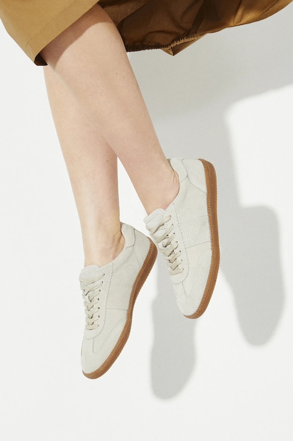 Semišové tenisky dámské béžová barva RS25-OBD300