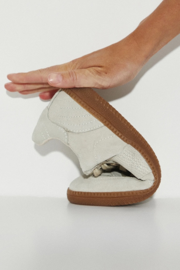 Semišové tenisky dámské béžová barva RS25-OBD300