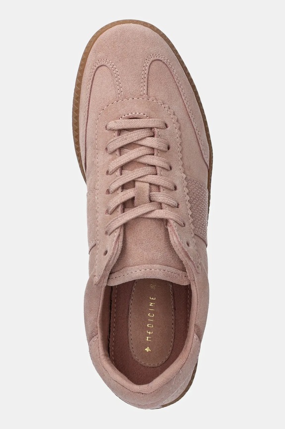 Semišové tenisky dámské růžová barva RS25-OBD300 růžová