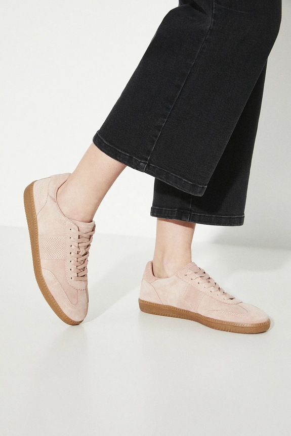 Semišové tenisky dámské růžová barva RS25-OBD300