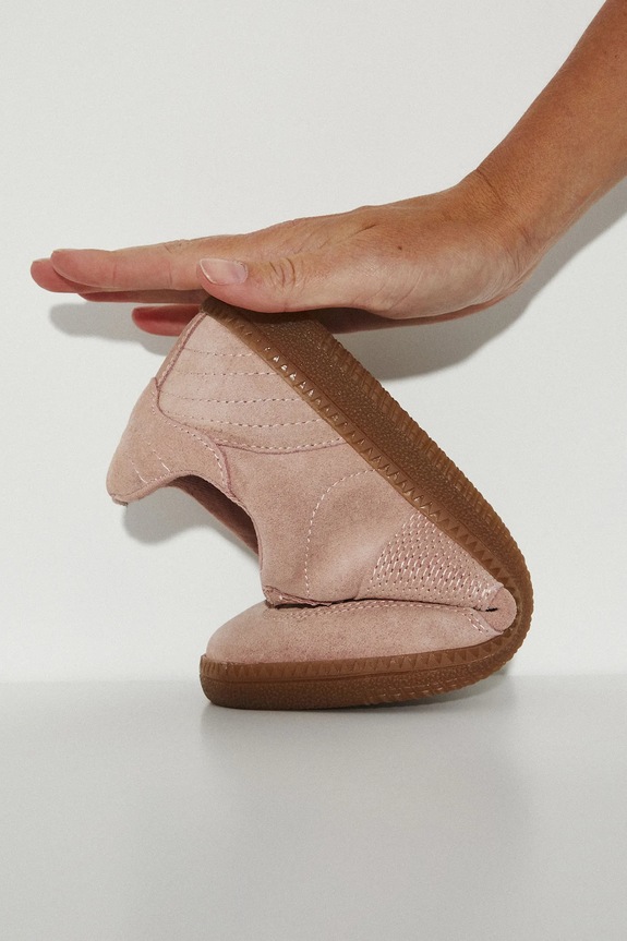 Semišové tenisky dámské růžová barva RS25-OBD300