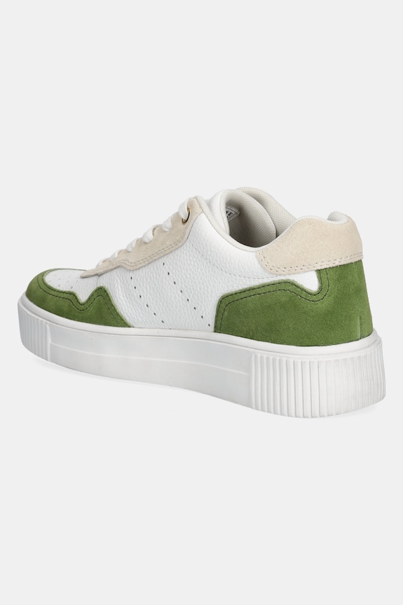 Sneakersy skórzane damskie z zamszowymi wstawkami kolor biały biały RS25-OBD303