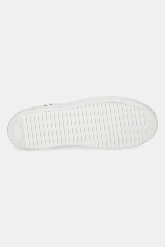 Sneakersy skórzane damskie z zamszowymi wstawkami kolor biały RS25-OBD303