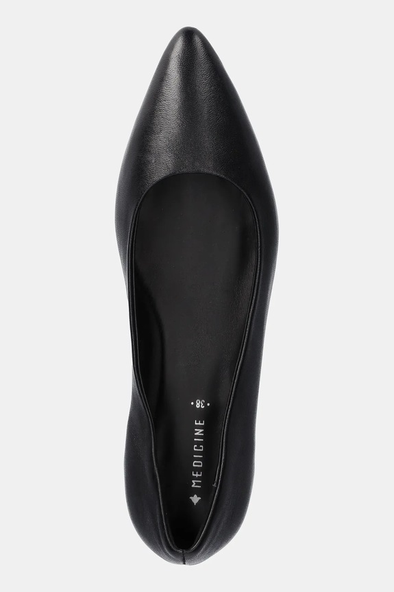 Kožené balerínky dámske čierna farba RS25-OBD305 čierna