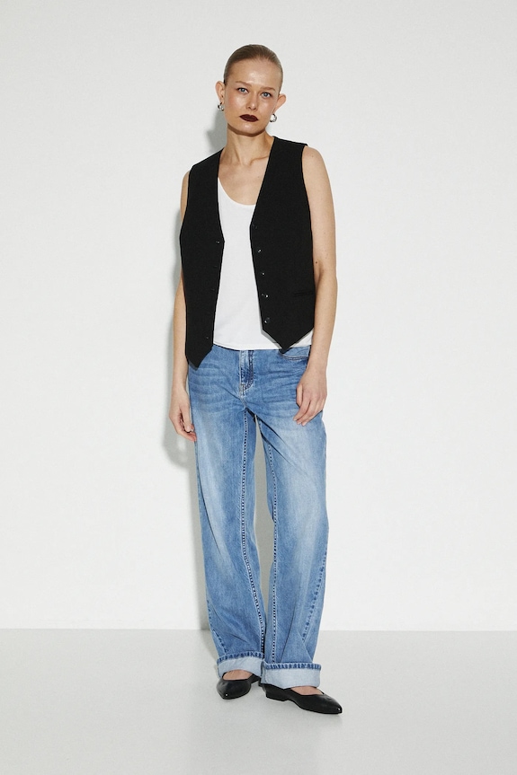 Kožené balerínky dámske čierna farba RS25-OBD305