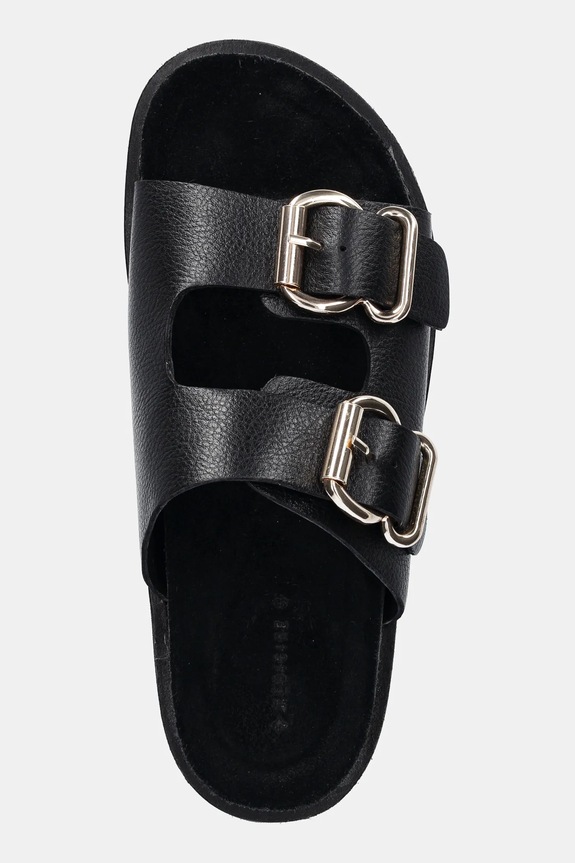 Kožené šľapky dámske čierna farba RS25-OBD508 čierna