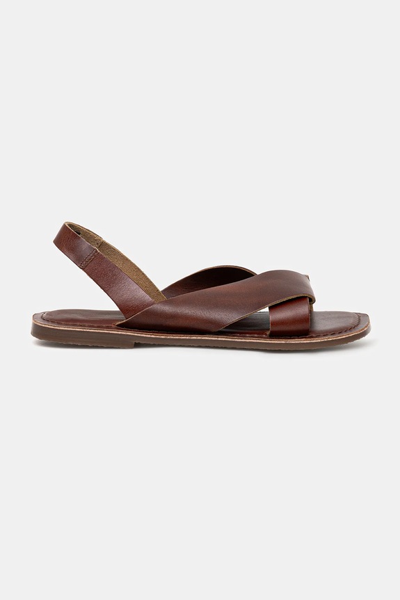 Obuv Kožené sandále dámske hnedá farba RS25-OBD700 hnedá