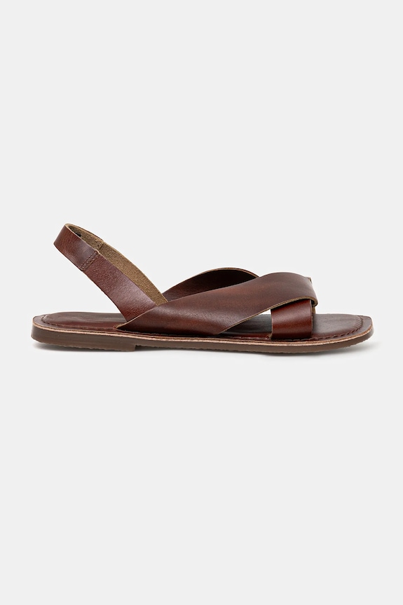 Obuv Kožené sandále dámske hnedá farba RS25-OBD700 hnedá