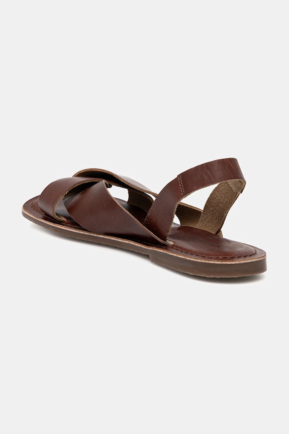 Kožené sandále dámske hnedá farba hnedá RS25-OBD700