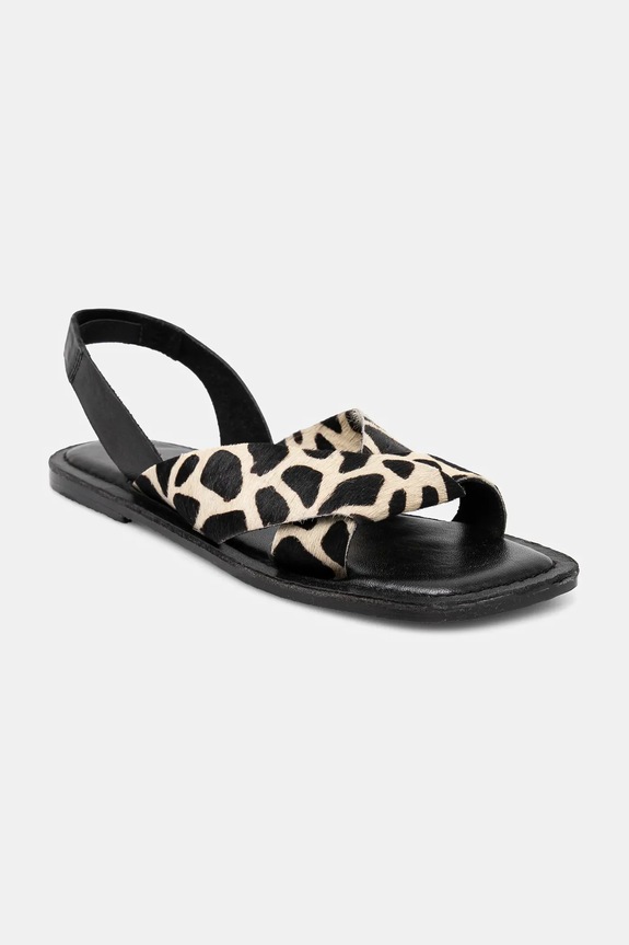 Kožené sandály dámské se štětinami béžová barva RS25-OBD702 béžová RS25