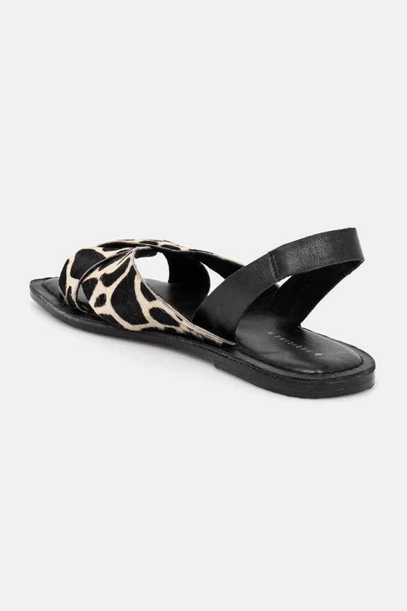 Kožené sandály dámské se štětinami béžová barva béžová RS25-OBD702