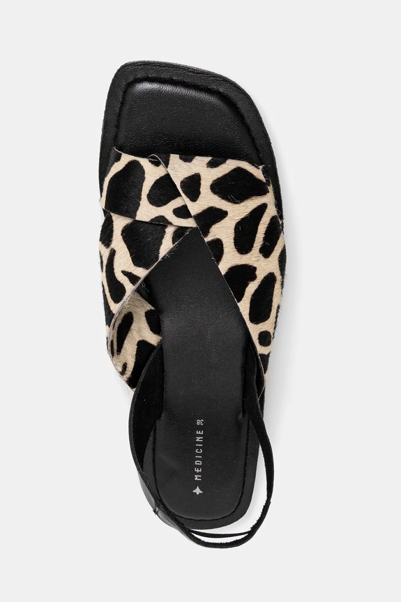 Kožené sandály dámské se štětinami béžová barva RS25-OBD702 béžová