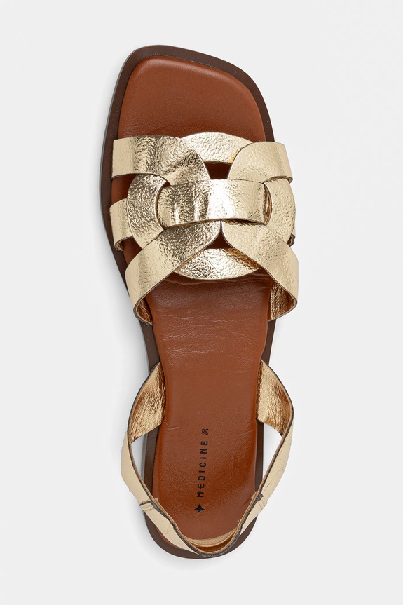 Medicine sandały skórzane RS25-OBD708 złoty