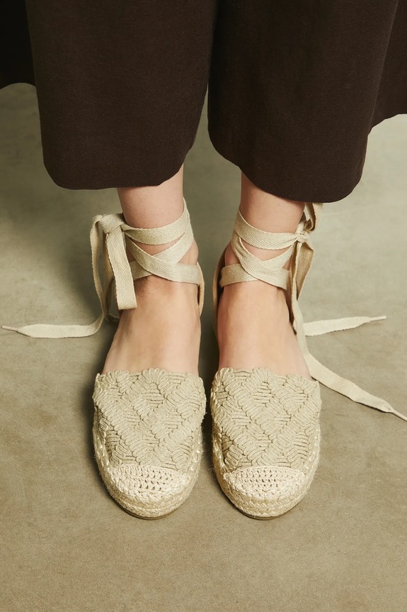 Espadrilky dámske béžová farba plochý béžová RS25-OBD805