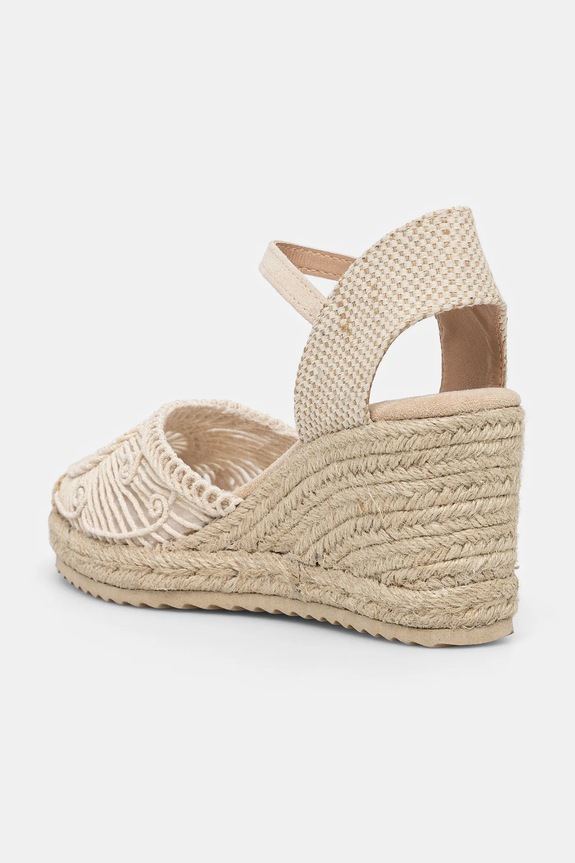 Espadryle damskie na plecionym koturnie kolor beżowy beżowy RS25-OBD806