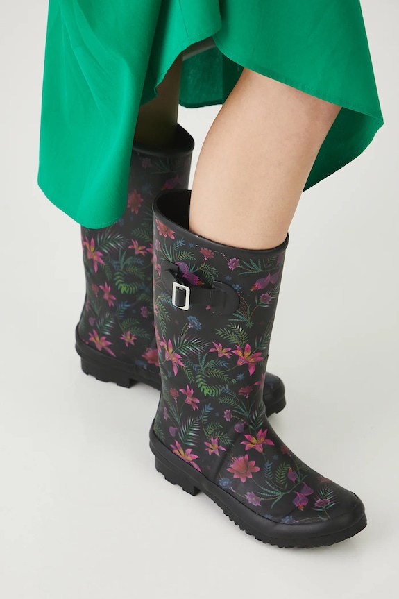 Gumáky vzorované čierna farba čierna RS25-OBDA10