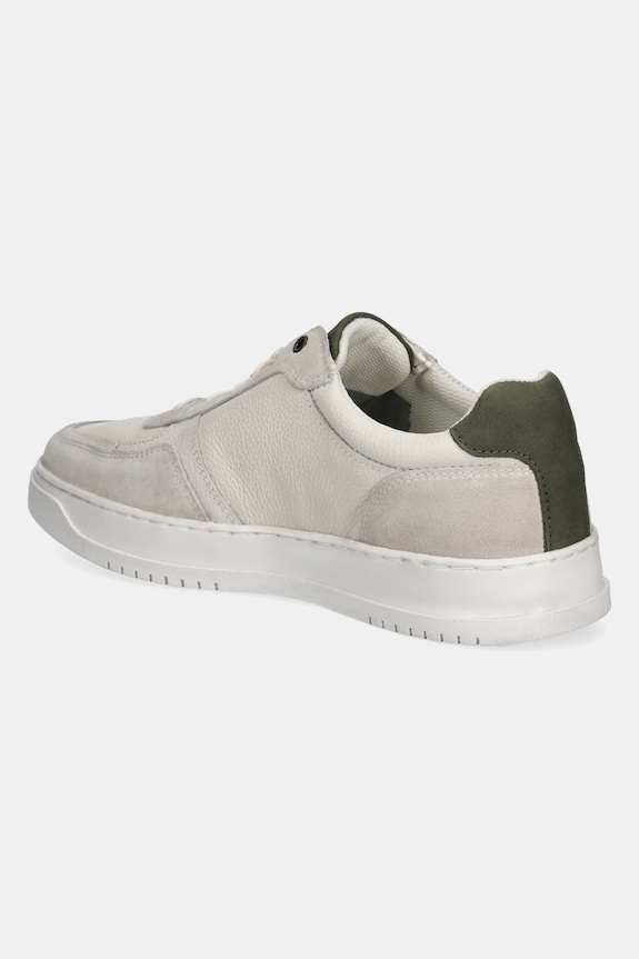 Kožené sneakers boty se semišovými vsadkami bílá barva bílá RS25-OBM302