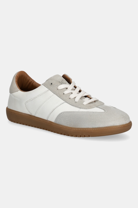 Kožené sneakers boty s pružnou podrážkou bílá barva RS25-OBM303 bílá RS25