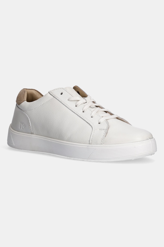 Kožené sneakers boty s pružnou podrážkou bílá barva RS25-OBM304 bílá RS25