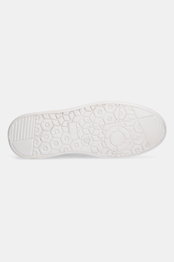 Kožené sneakers boty s pružnou podrážkou bílá barva RS25-OBM304