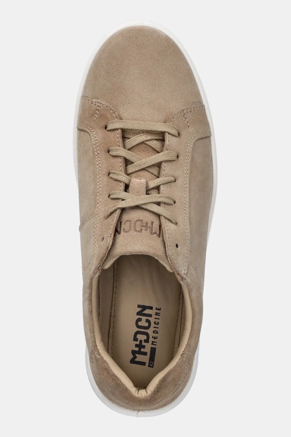 Sneakersy zamszowe męskie z elastyczną podeszwą kolor beżowy RS25-OBM305 beżowy