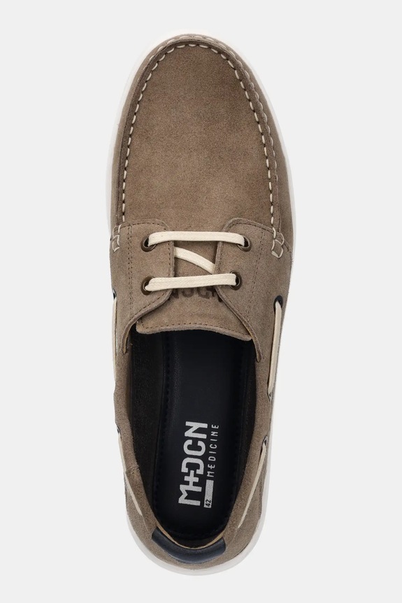 Semišové mokasíny pánské s pružnou podrážkou béžová barva RS25-OBM501 béžová