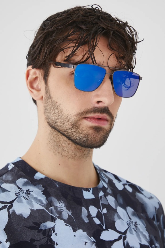 Okulary przeciwsłoneczne pilotki męskie z polaryzacją jednolita granatowy RS25-OKM302