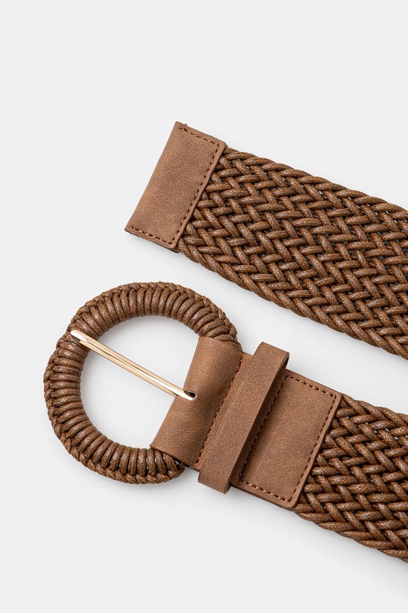 Pasek damski pleciony kolor brązowy RS25.PAD701 brązowy RS25