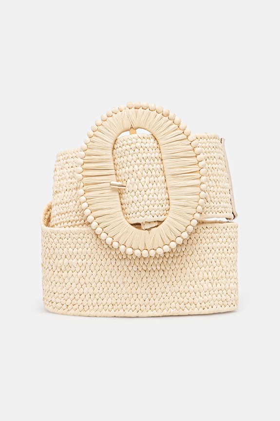 Opasok dámsky pletené béžová farba béžová RS25-PAD703