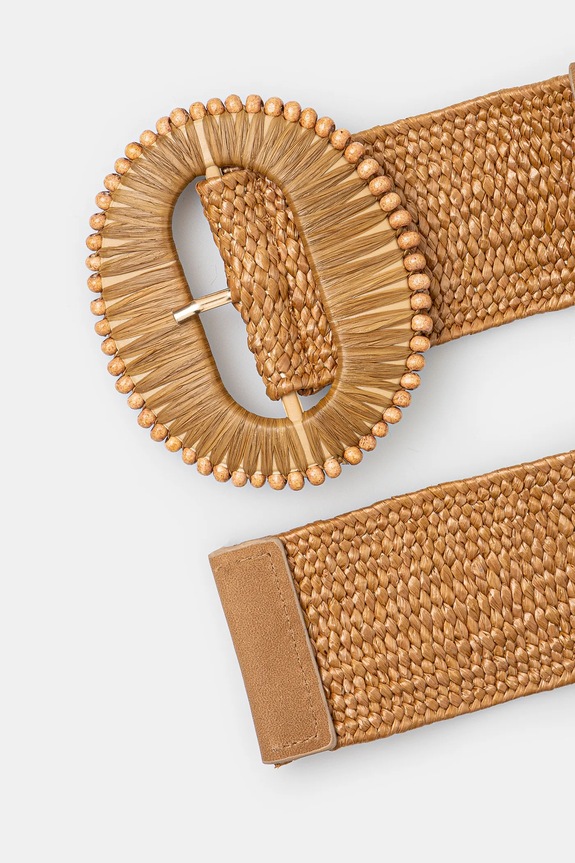Pasek damski pleciony kolor brązowy RS25-PAD703 brązowy RS25