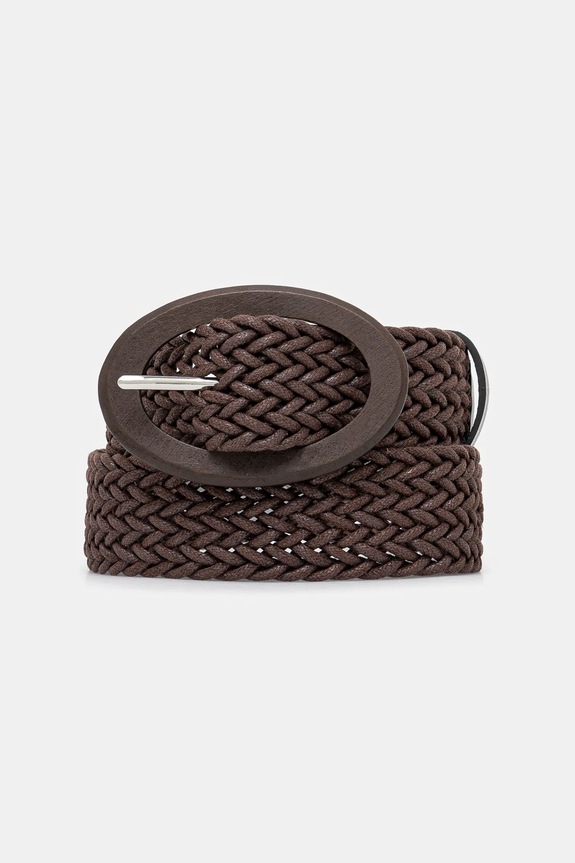 Pasek damski pleciony kolor brązowy brązowy RS25.PAD705