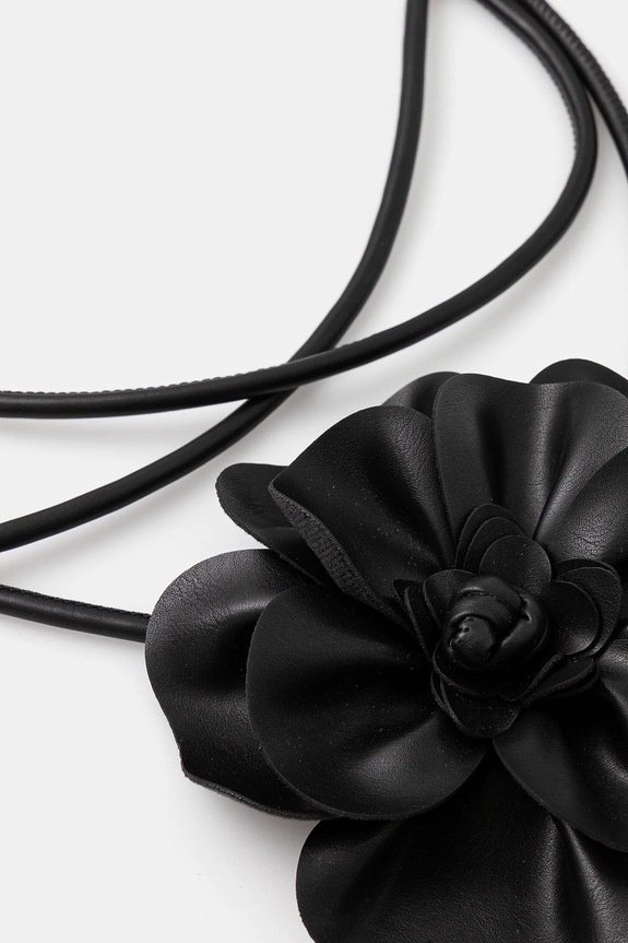 Akcesoria Pasek damski biżuteryjny - kwiat kolor czarny RS25.PAD904 czarny