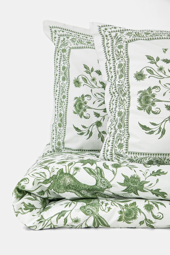 Spálňa Sada bavlnených obliečok vzorované 160 x 200 cm zelená farba RS25.PCU500 zelená