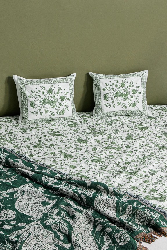 Sada bavlnených obliečok vzorované 200 x 200 cm zelená farba RS25.PCU501