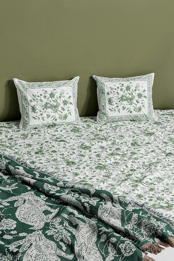 Sada bavlnených obliečok vzorované 200 x 200 cm zelená farba RS25.PCU501