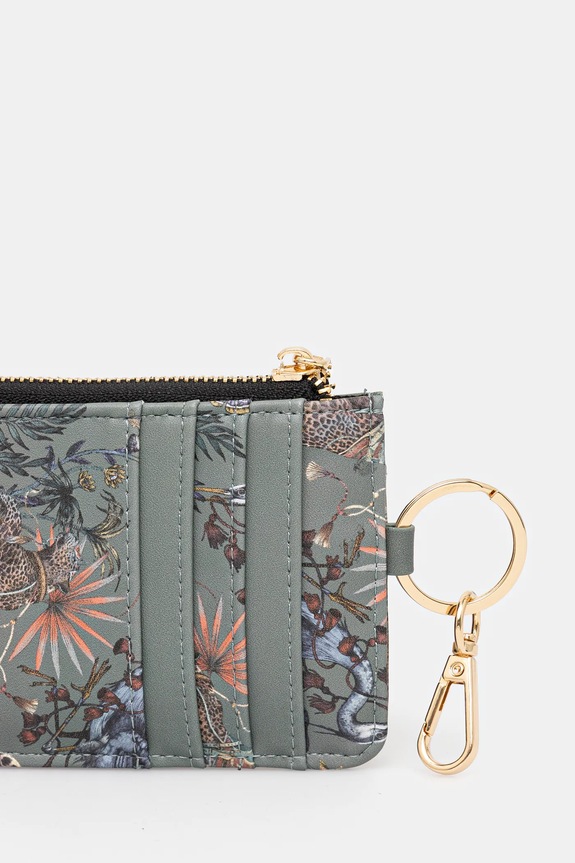 Akcesoria Etui na karty z imitacji skóry kolor zielony RS25-PFD600 zielony
