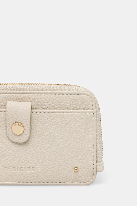 Doplňky Pouzdro na karty dámské z ekologické kůže, s ozdobným prošíváním béžová barva RS25-PFDA01 béžová