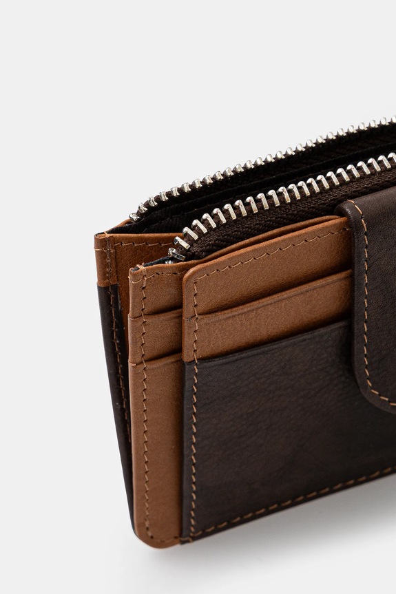 Doplňky Kožené pouzdro na karty pánské hnědá barva RS25-PFM701 hnědá