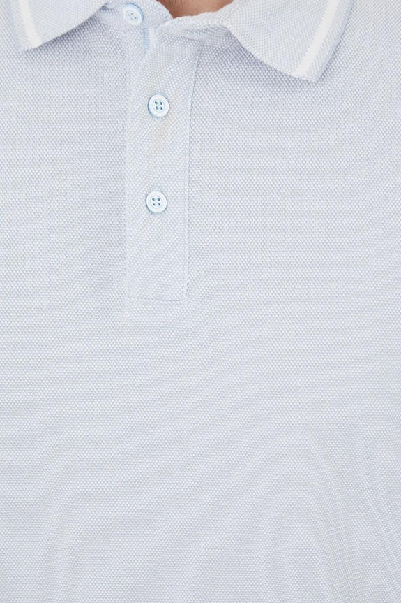 Polo bawełniane męskie z dzianiny strukturalnej kolor niebieski RS25-POM050 niebieski