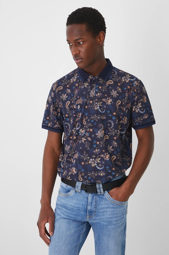 Medicine polo wzorzyste granatowy RS25.POM304