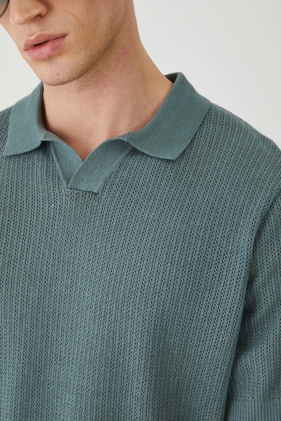 Polo tričko pánske s textúrou zelená farba RS25-POM905 zelená