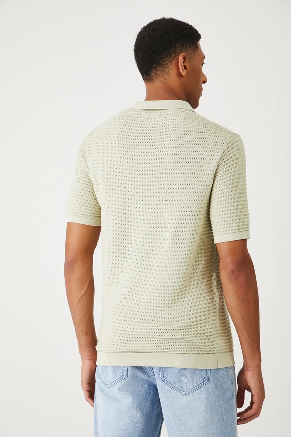 Oblečenie Polo tričko pánske s textúrou zelená farba RS25-POMB15 zelená