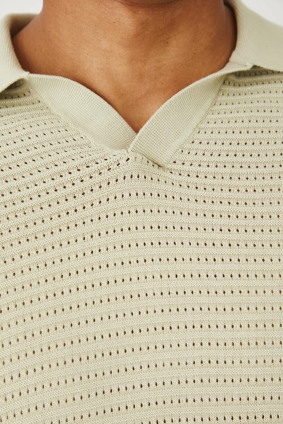 Polo tričko pánske s textúrou zelená farba RS25-POMB15 zelená