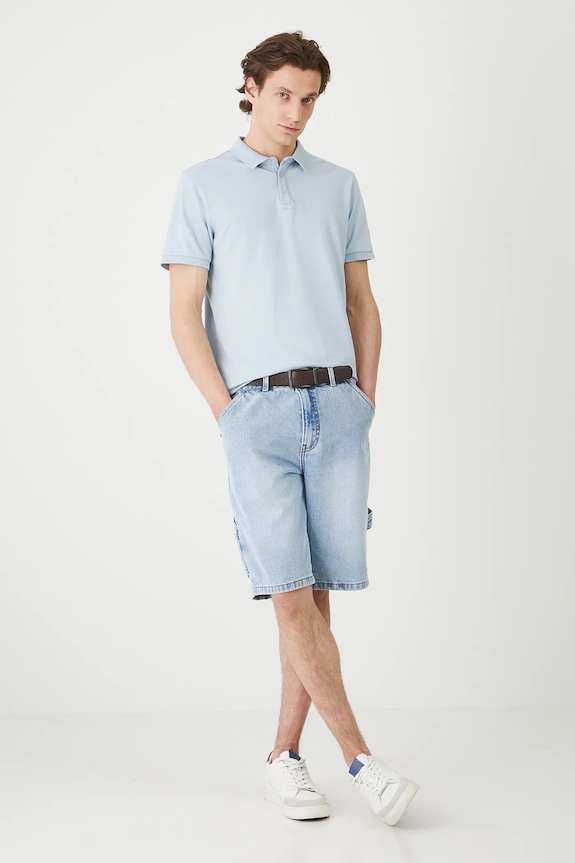 Medicine polo in cotone slim blu RS25-POMC02
