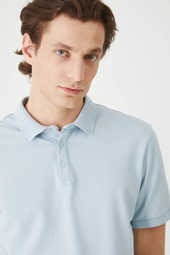 Medicine polo in cotone blu RS25-POMC02