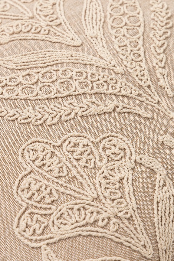 Sypialnia Poszewka dekoracyjna na poduszkę z aplikacją 35 x 50 cm kolor beżowy RS25-PSU505 beżowy