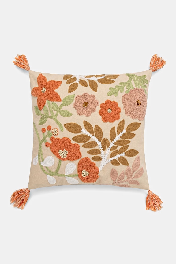 Poszewka dekoracyjna na poduszkę z ozdobną aplikacją 45 x 45 cm kolor multicolor multicolor RS25-PSU511