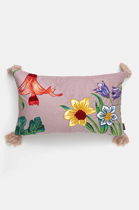 Poszewka dekoracyjna na poduszkę z ozdobną aplikacją 30 x 50 cm kolor multicolor multicolor RS25-PSU522