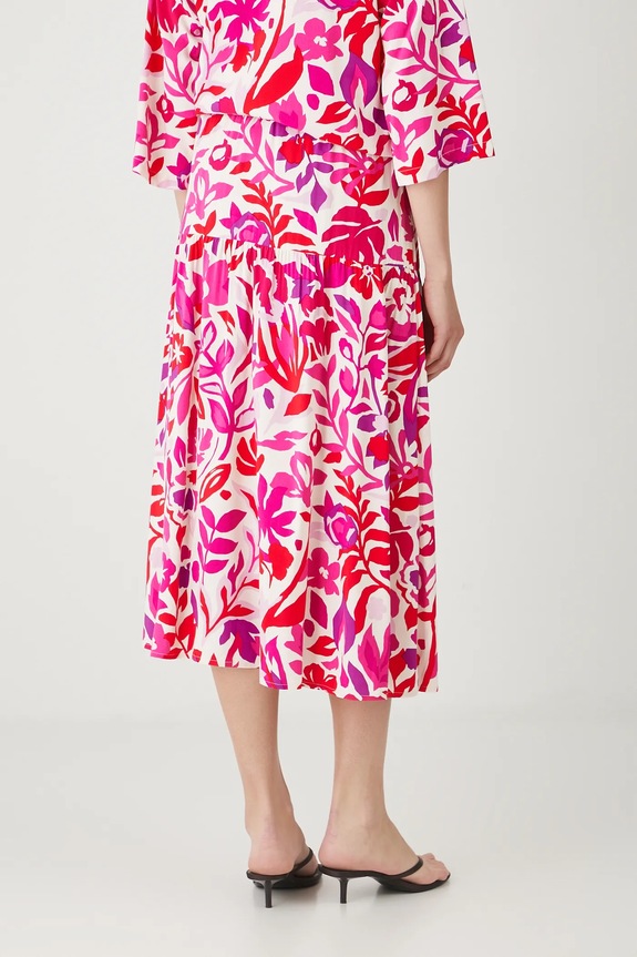 Odzież Spódnica damska midi wzorzysta RS25-SDD090 biały