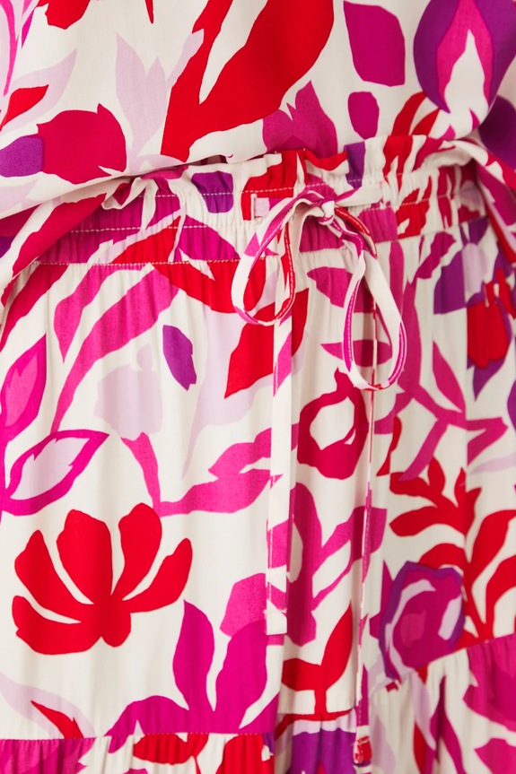 Spódnica damska midi wzorzysta biały RS25-SDD090